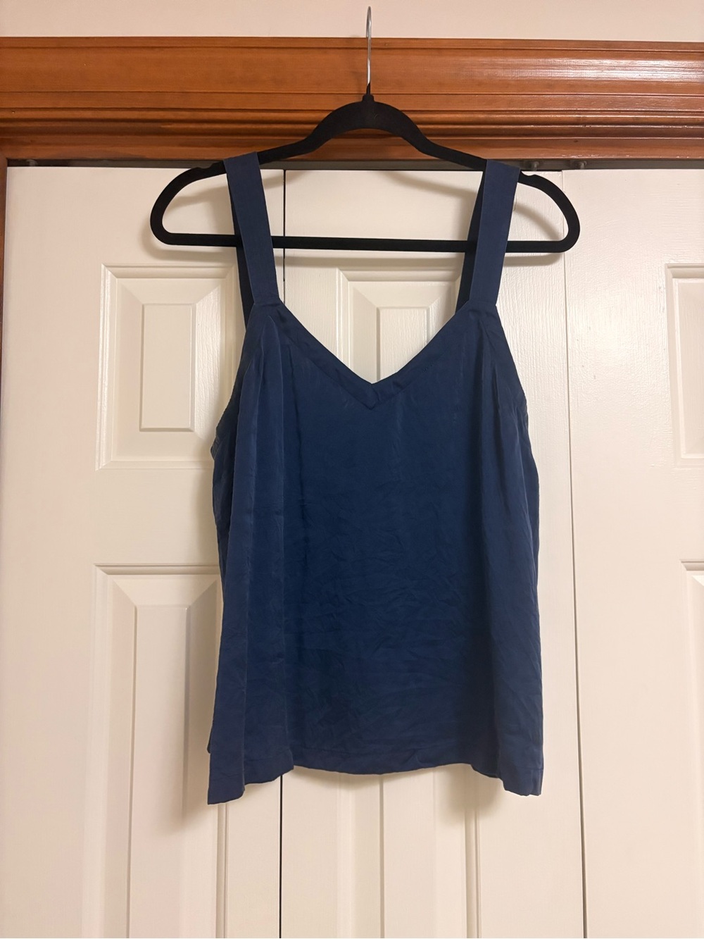Anthropologie Floreat Navy Blue V-Neck Tank Top